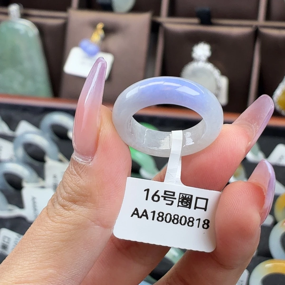 翡翠未镶嵌戒指紫翡翠