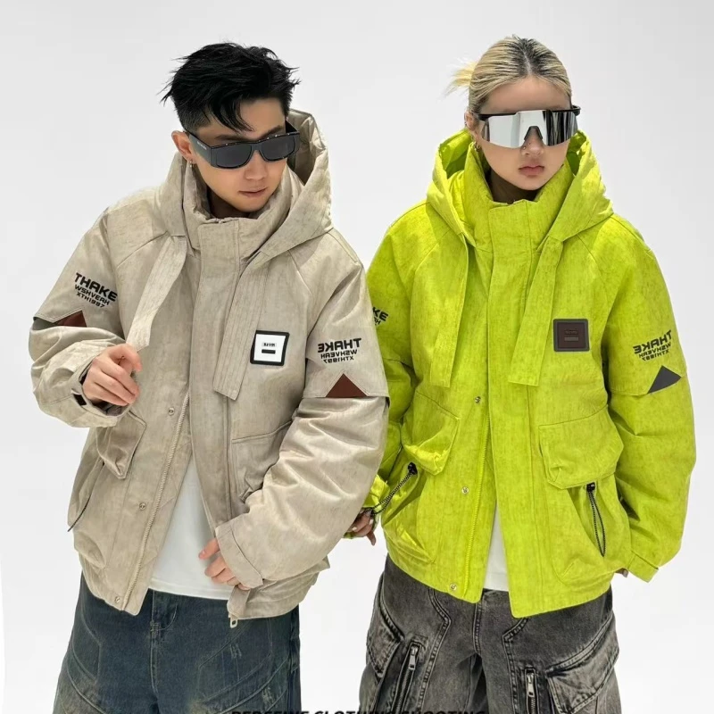 90鸭绒连帽羽绒服户外工装百搭情侣款外套 SG-107