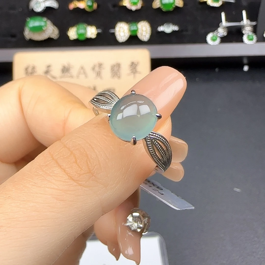 银S925镶嵌戒指翡翠