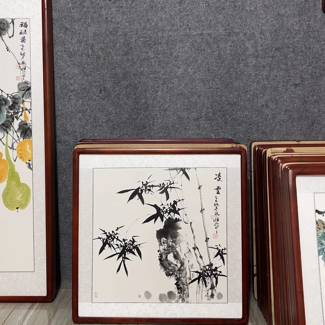 国画书画作品带框63×63