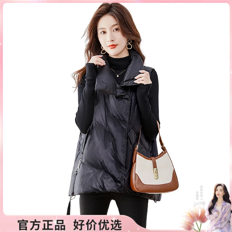 【品牌奥莱】丝柏舍2024冬休闲新款女装90绒羽绒马甲S33B2735J