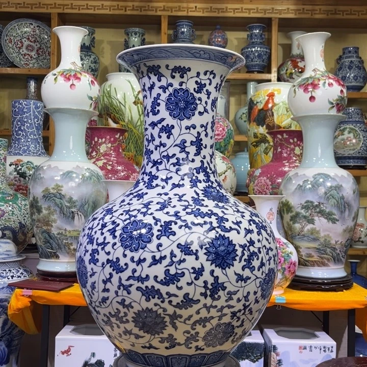 景德镇陶瓷花瓶摆件一***乐