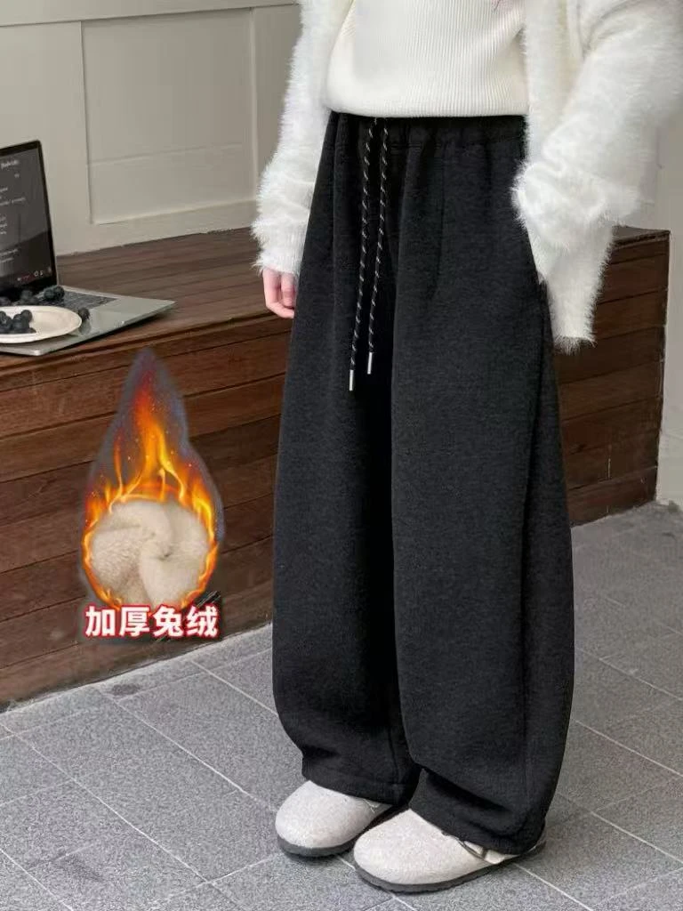 男女童2025新版糯米裤升级版亲子款保暖仿兔毛百搭一条过冬直筒0