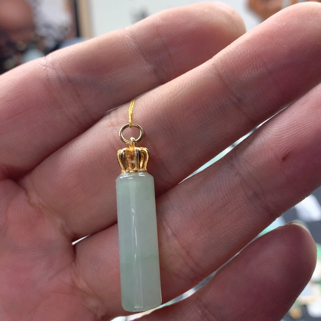 颈饰银S925镶嵌翡翠