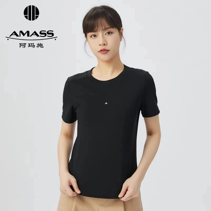 阿玛施新款品质女装素色简约百搭圆领短袖 5300804