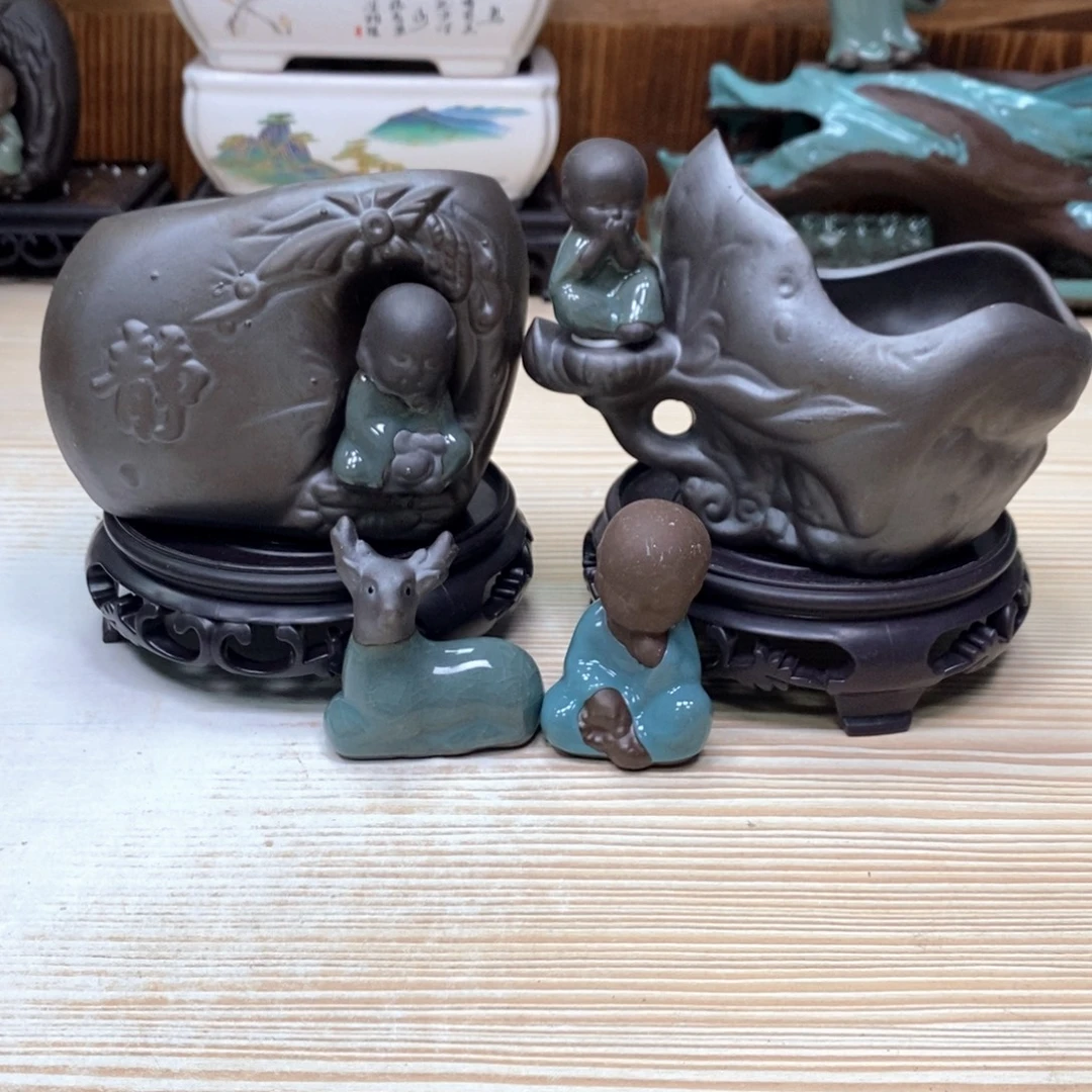 紫砂花盆陶瓷艺术花盆陶瓷