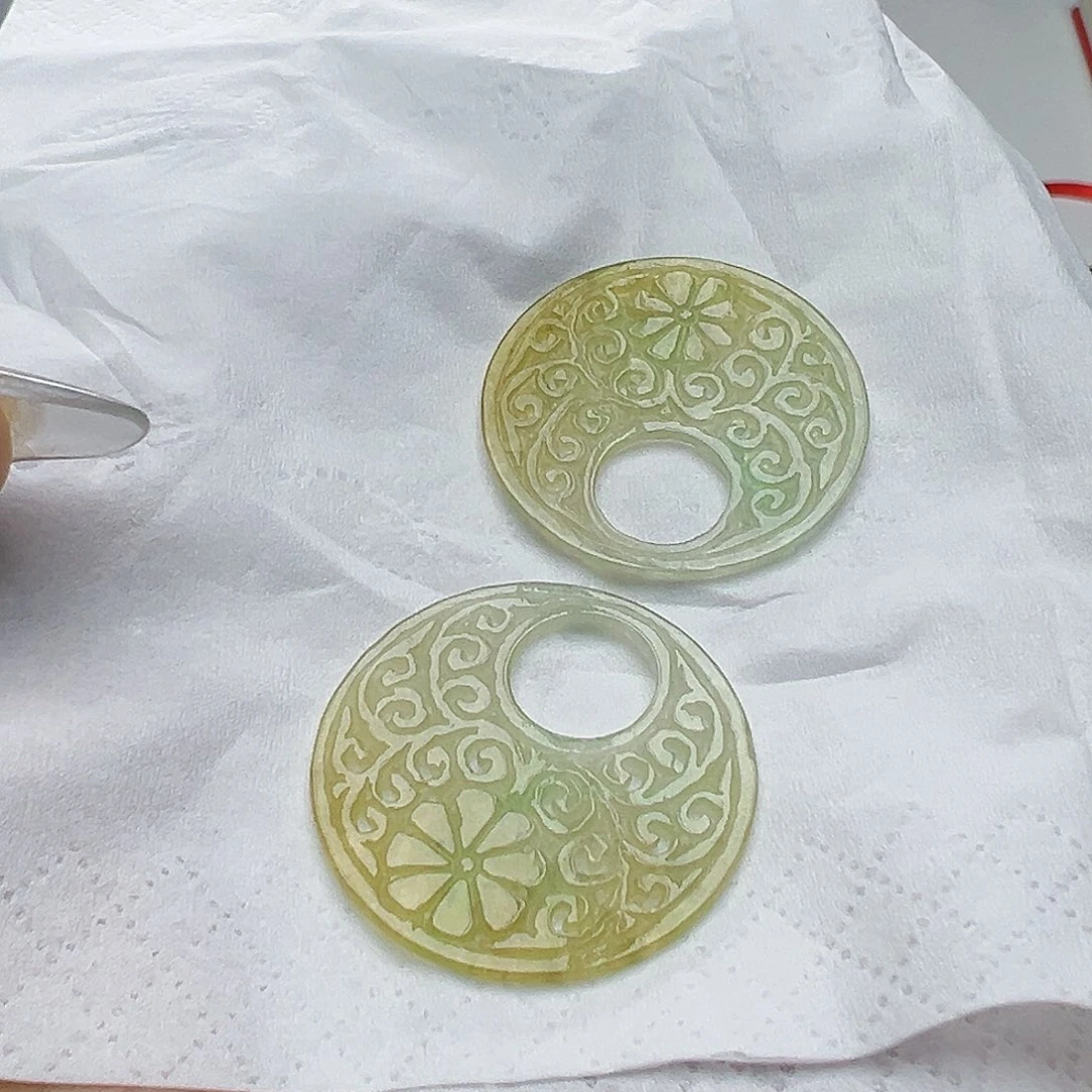 翡翠未镶嵌耳饰上***缘天然缅甸A货翡翠