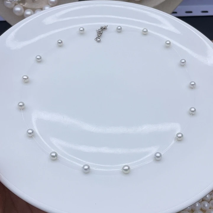 淡水珍珠银S925镶嵌颈饰