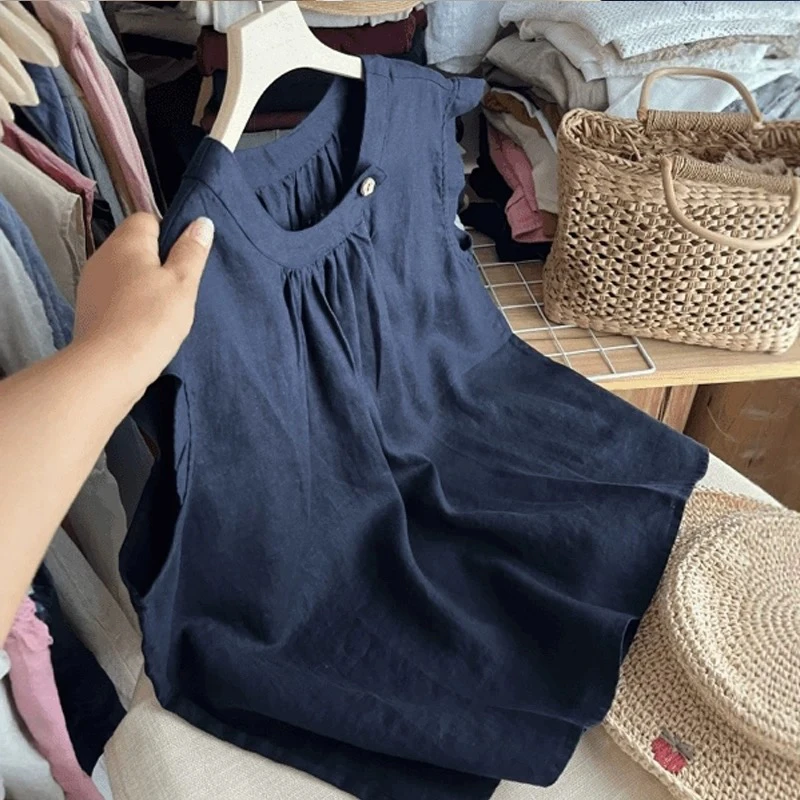 【糯糯专属】夏季新款圆领飞飞袖文艺复古休闲宽松上衣