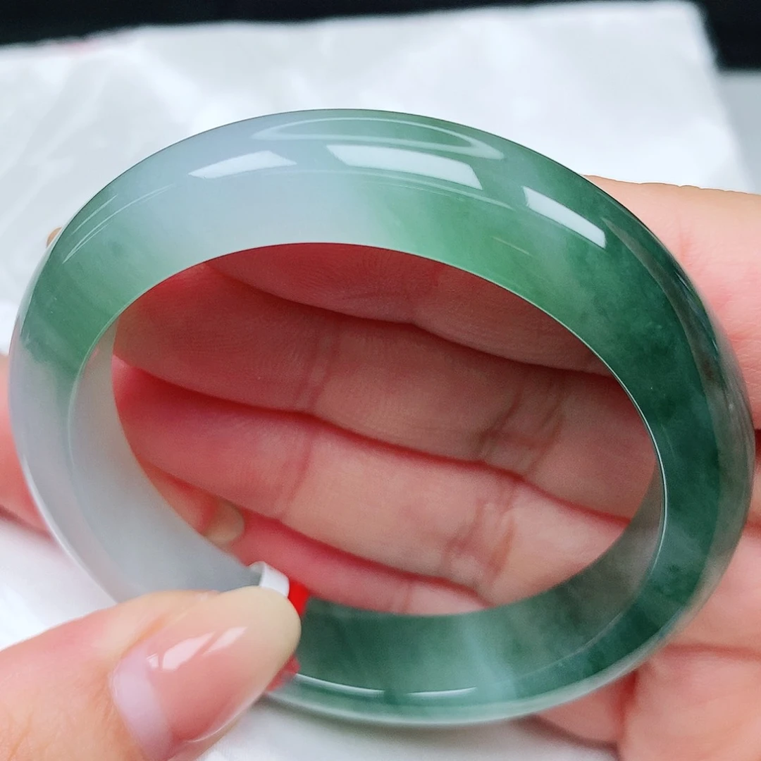 未镶嵌手镯翡翠10冰胶绿光森林