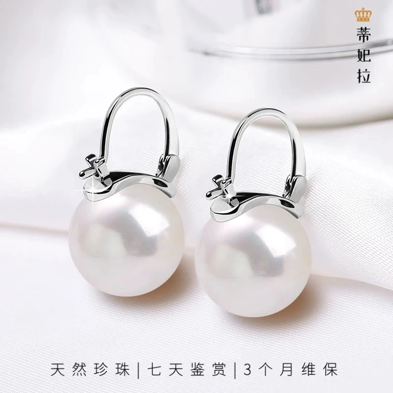 DM036  S925银设计水桶款网红爆款珍珠耳钉白珠耳饰12-13