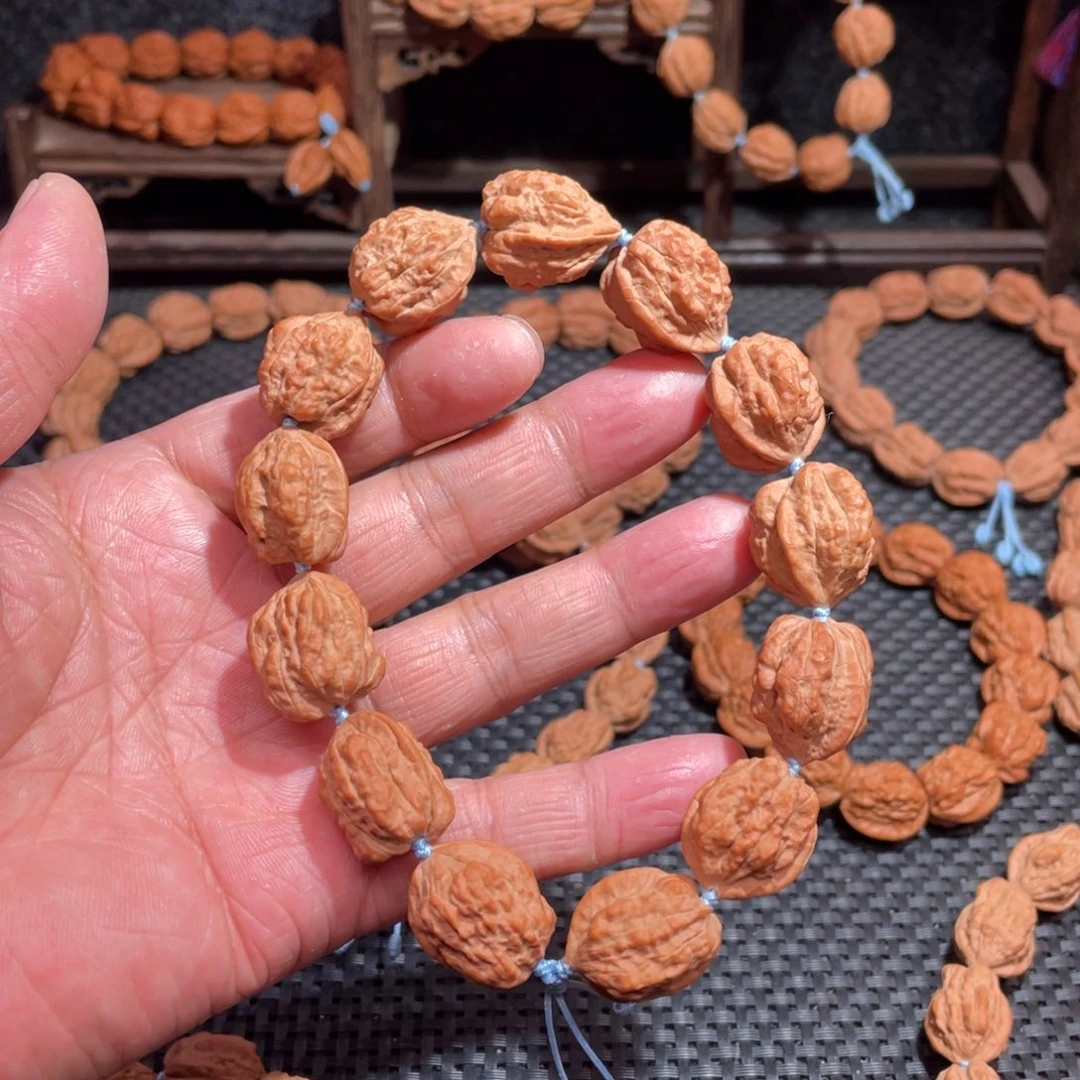 文玩核桃手串 原生态 嵩山老树异型蛤蟆头