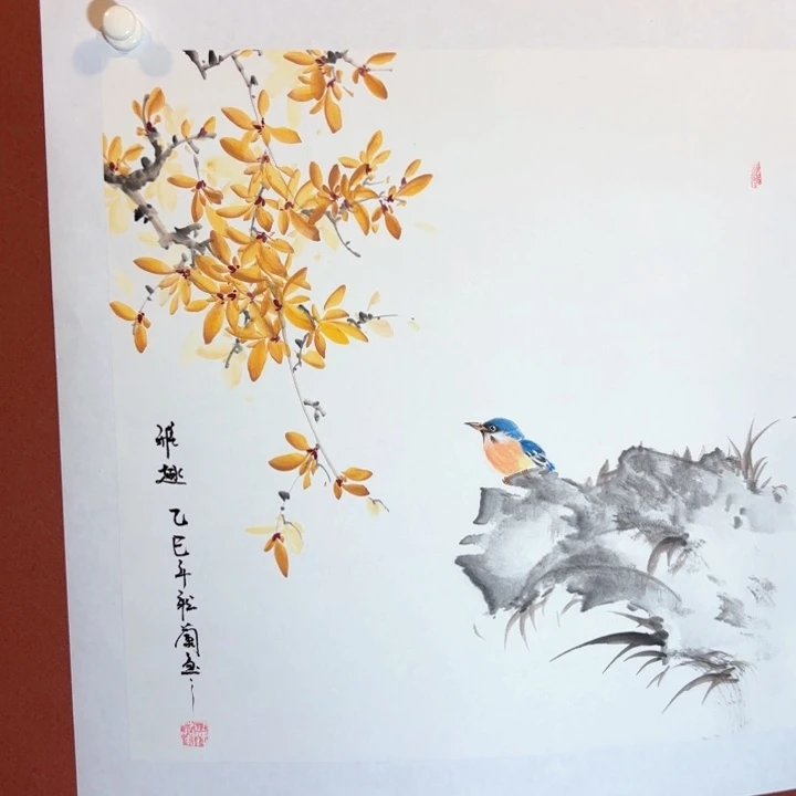 国画听兰老师花鸟
