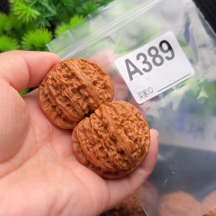 桃核把件核桃白狮子40