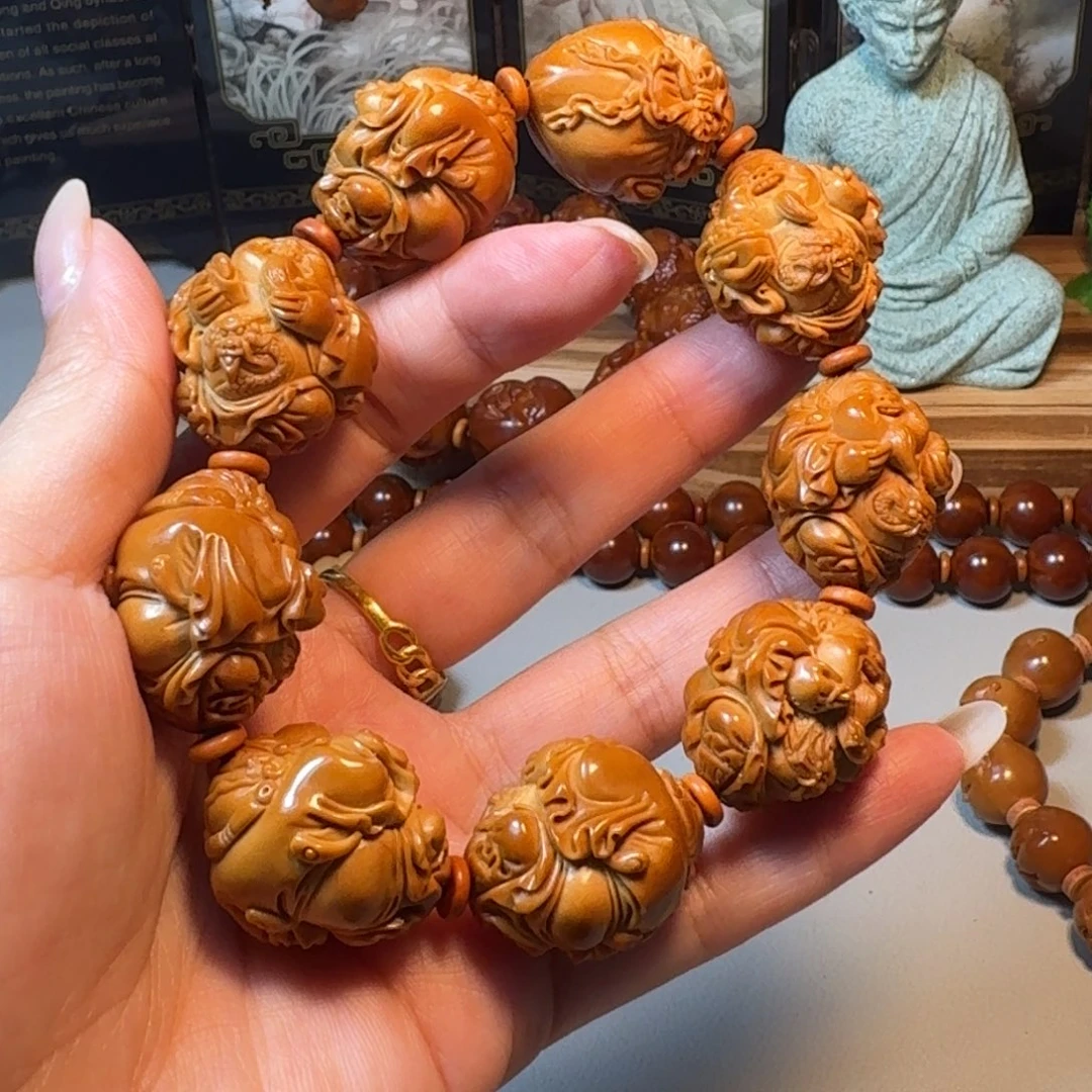 ****言手串/手链橄榄核橄榄核龙财神手串