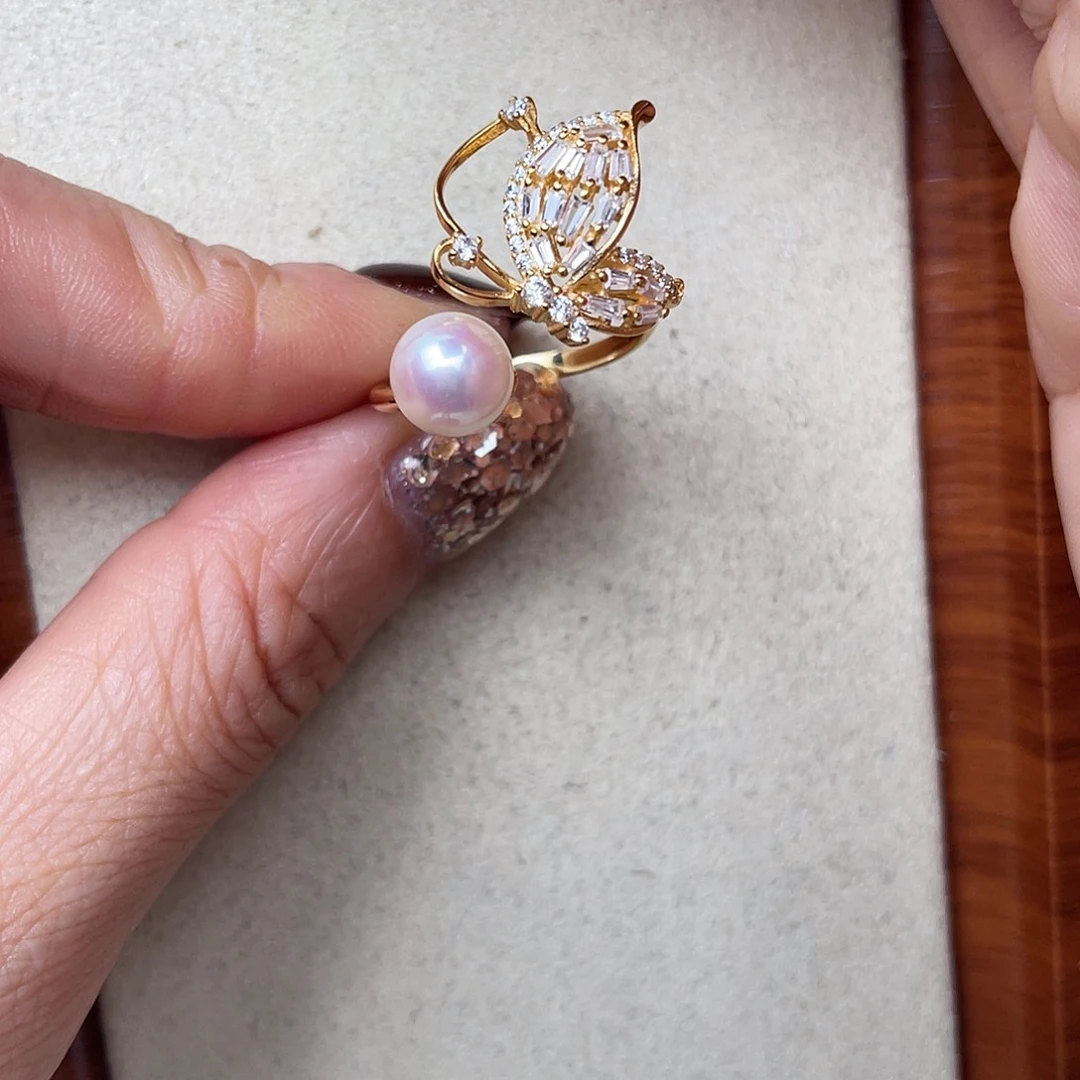 海水珍珠银S925镶嵌戒指