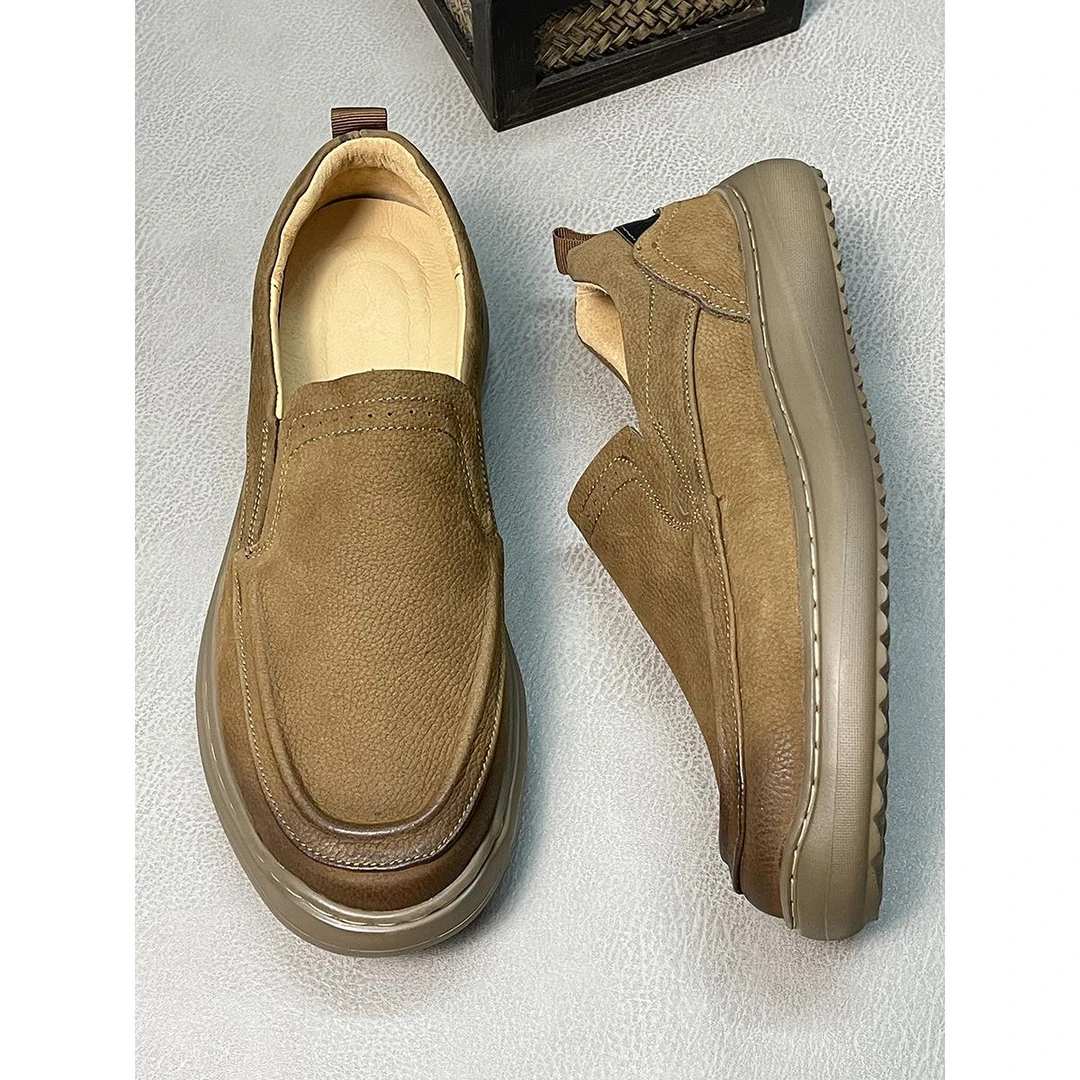 ICCLEK2025秋季新款男士休闲豆豆鞋一脚蹬懒人鞋软底透气乐福鞋