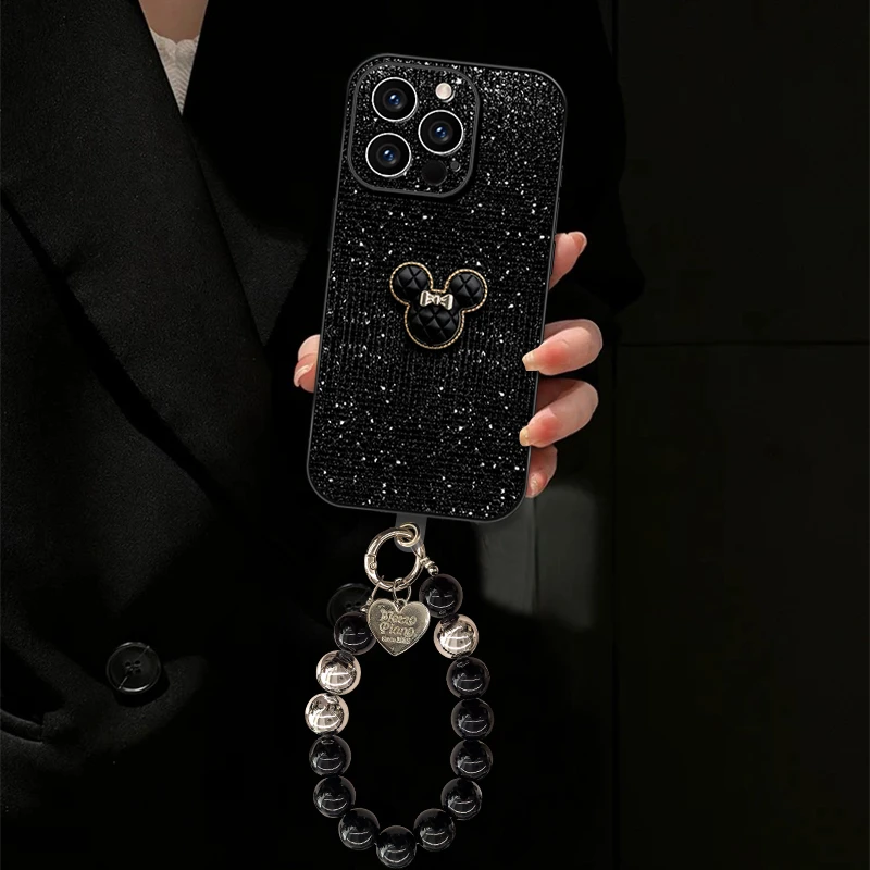 米奇适用苹果vivo华为oppo小米iPhone16闪钻亮片手机壳