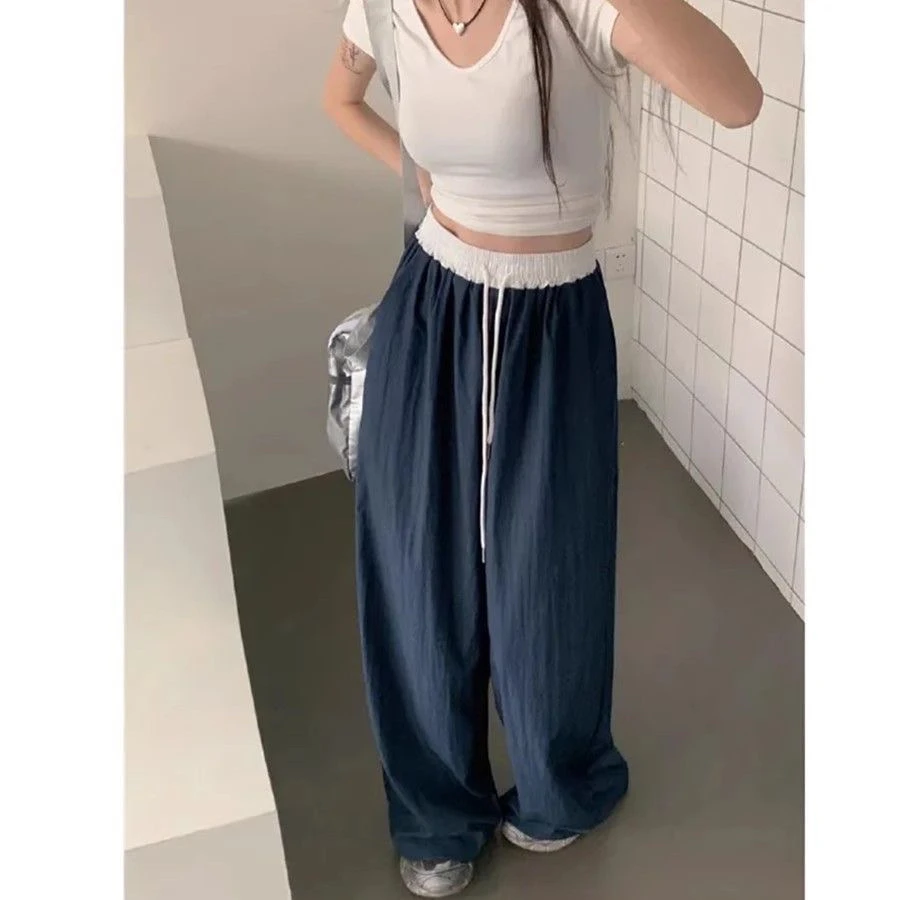 180cm高个子加长拖地裤女夏季薄款休闲山本裤百搭显瘦宽松阔腿裤