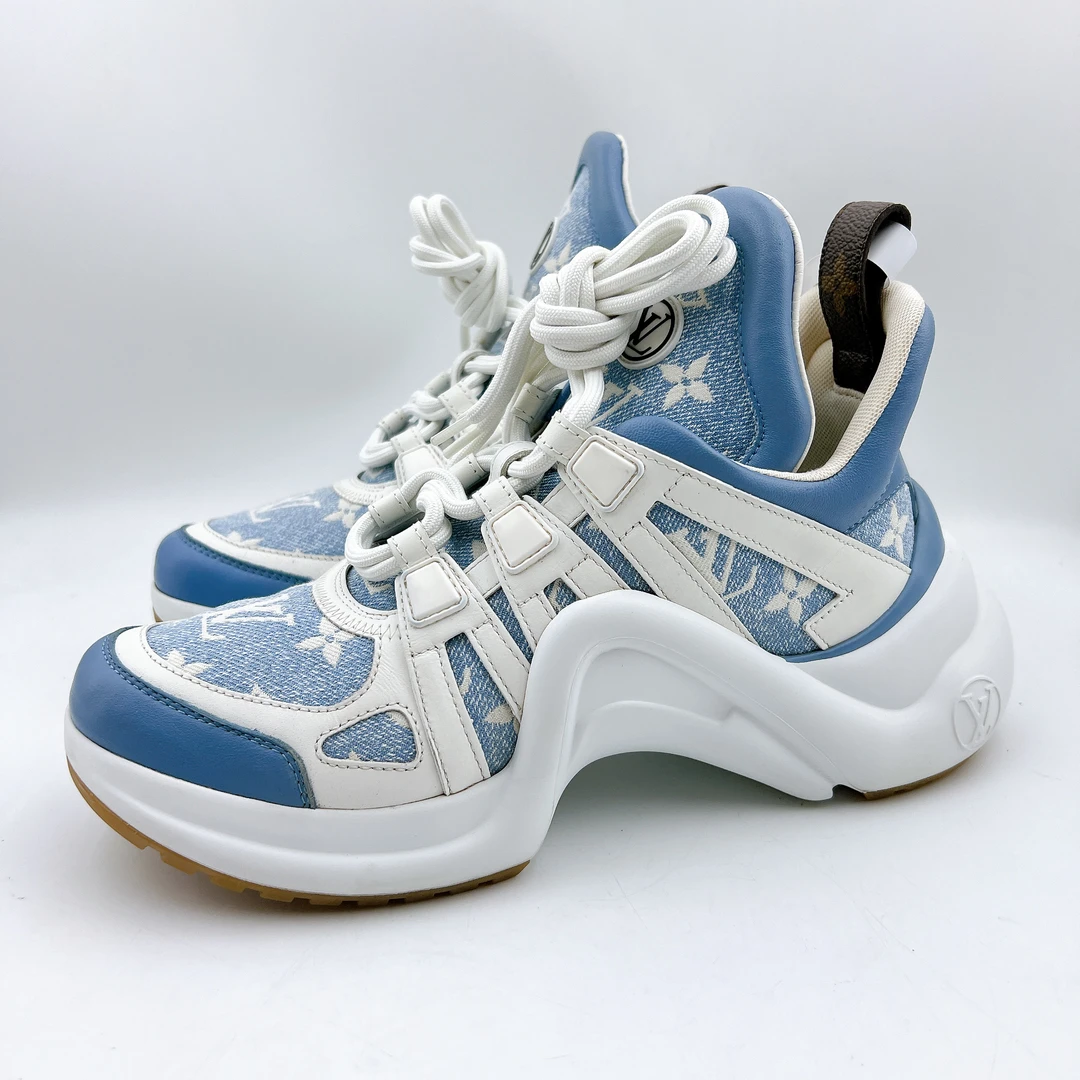 95新 LouisVuitton/路易威登 37码/经典满印拱桥老爹鞋/BM00662