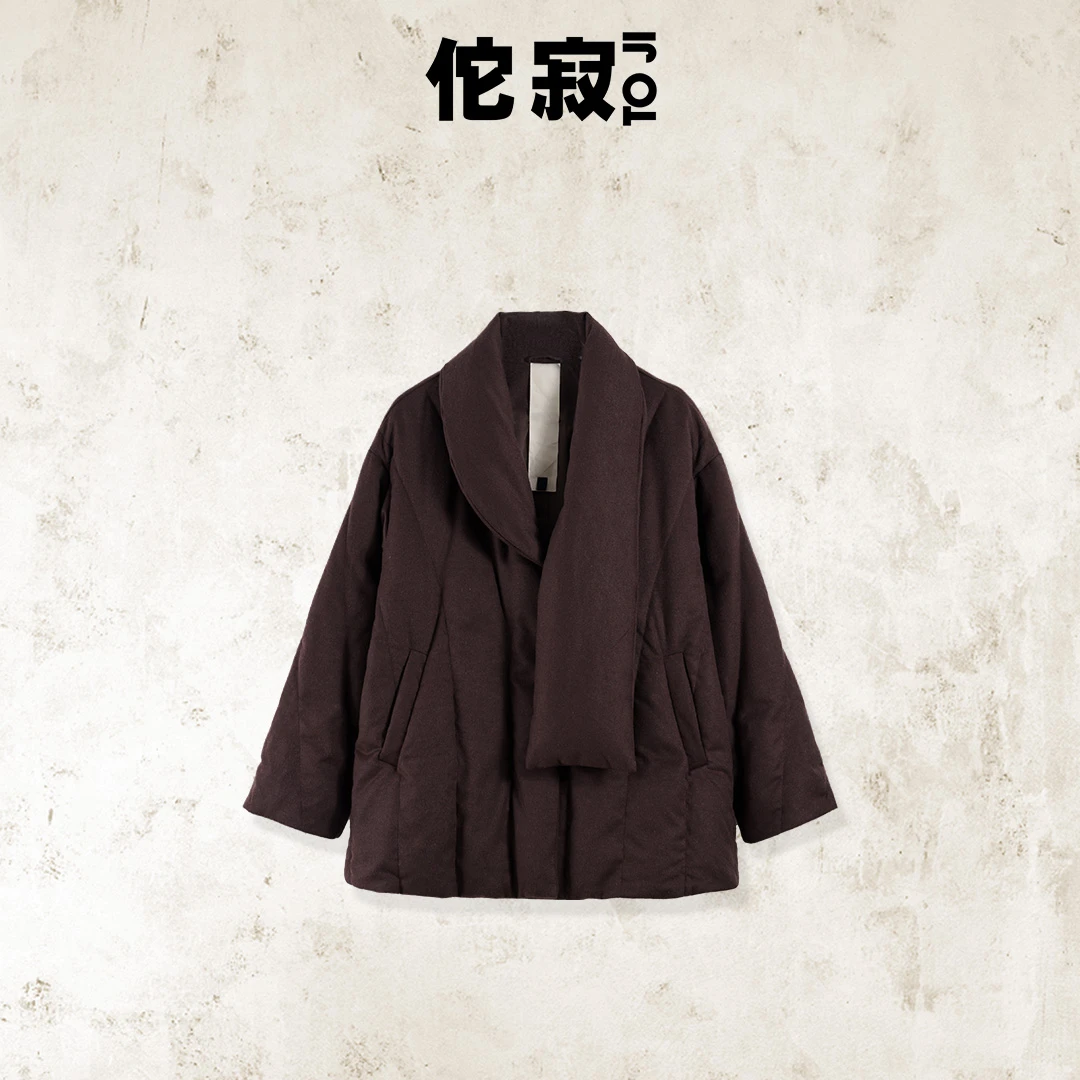 TOJI佗寂时尚白鹅绒羊毛混纺羽绒服百搭休闲复古冬季女士ADO4R733