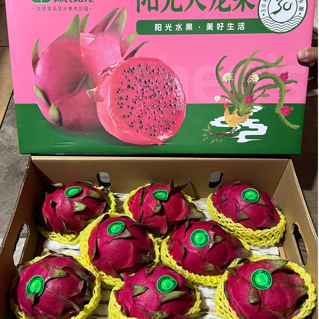 【火龙果礼盒】海南红心火龙果 肉质细腻 口感清甜 8颗装 大果 送礼袋海南省