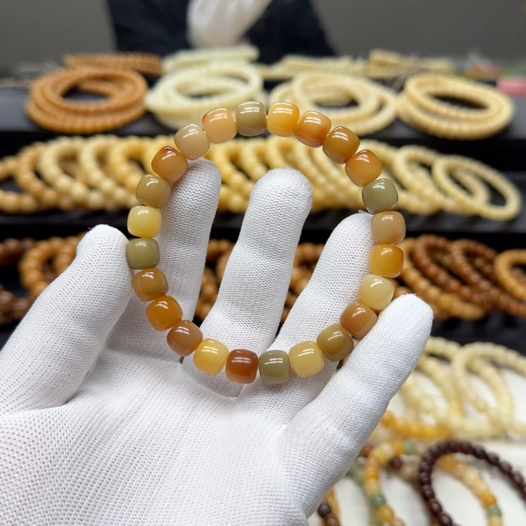 菩提根/象牙果手串9×10 5年 花皮多宝 鬼工