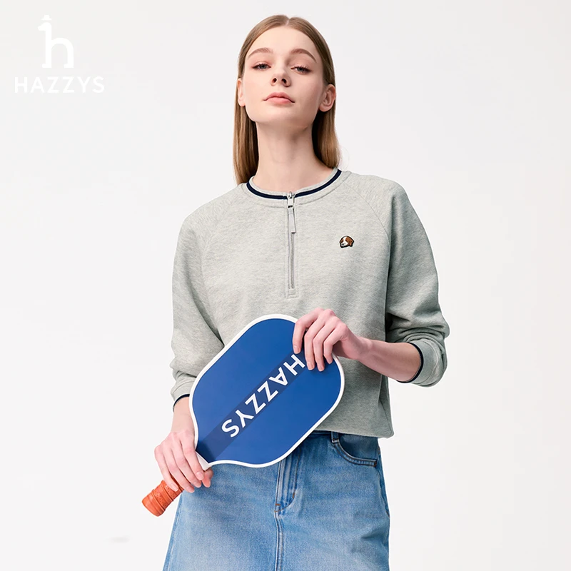 【PHIZ】Hazzys哈吉斯春秋季女士休闲卫衣时尚潮流女装长袖上衣