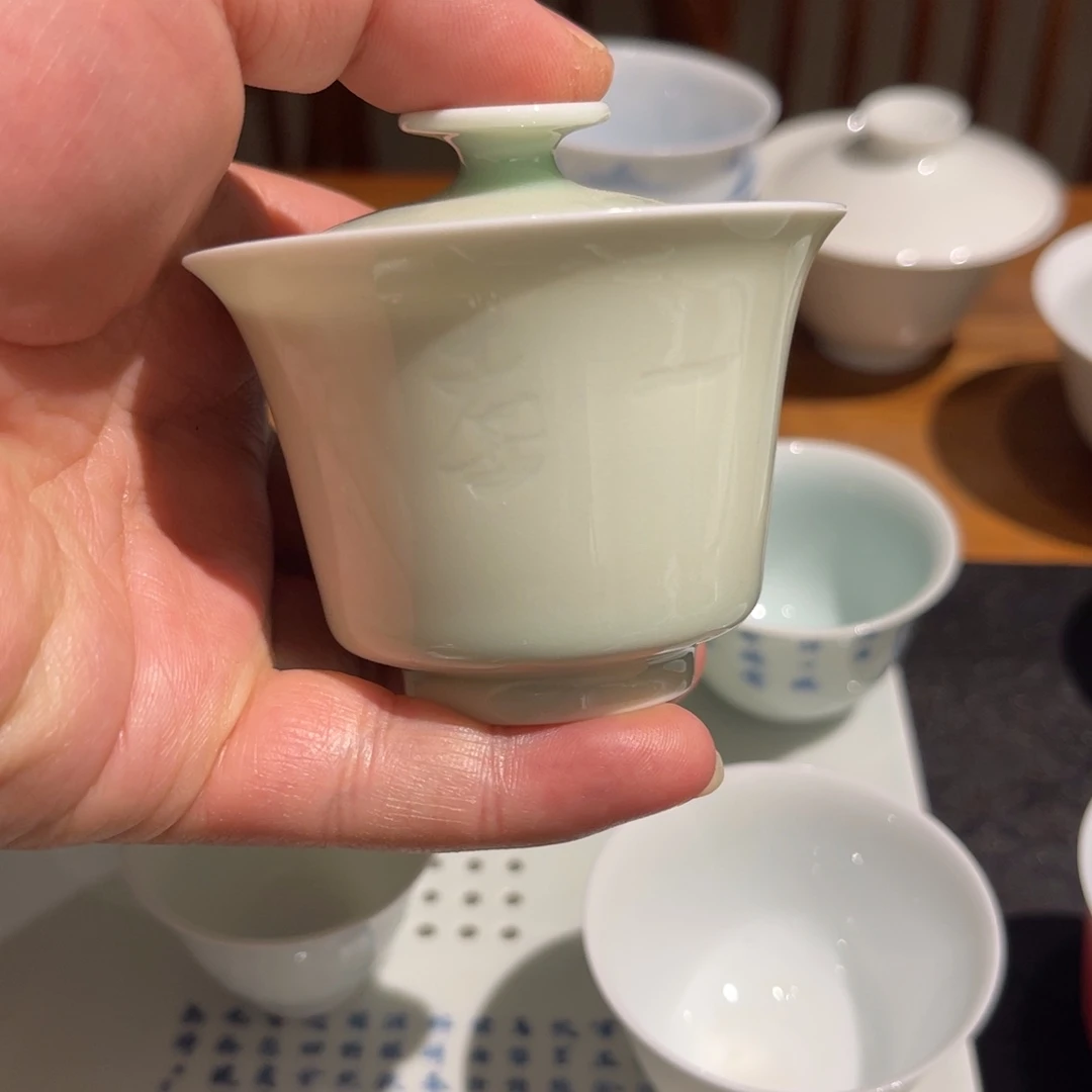 松青釉迷你盖碗60cc 微瑕福利不退不换