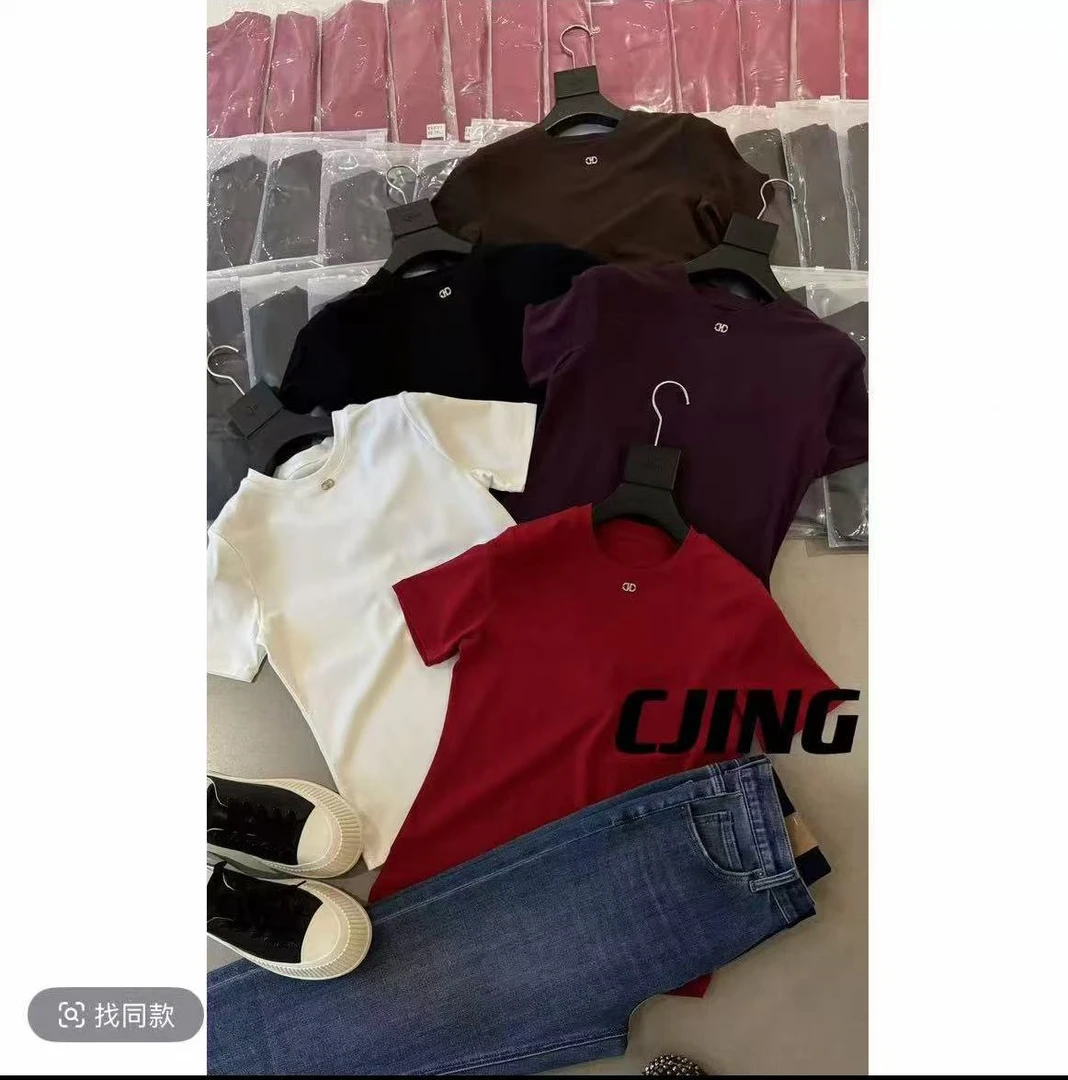 《顶配T》定制77女装圆领短袖T恤衫女士纯色百搭休闲上衣