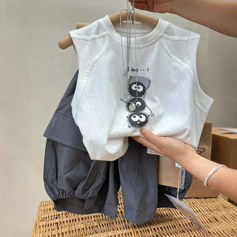 夏季新款儿童韩风休闲帅气短袖T恤裤套装夏装宝宝洋气两件套