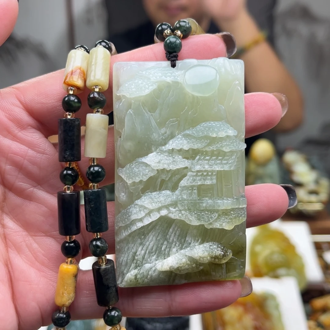 岫玉未镶嵌挂件挂件