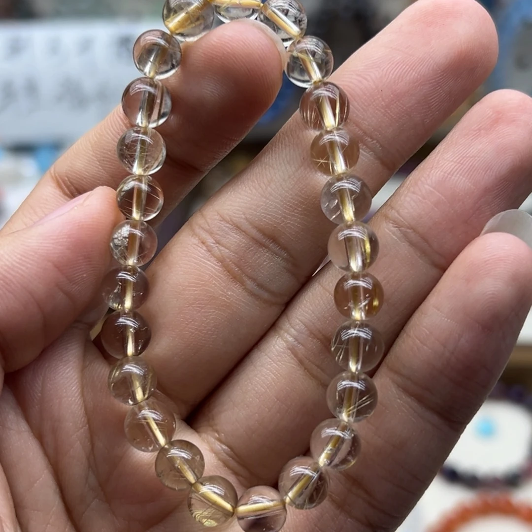 水晶未镶嵌手链7.6咪金发晶