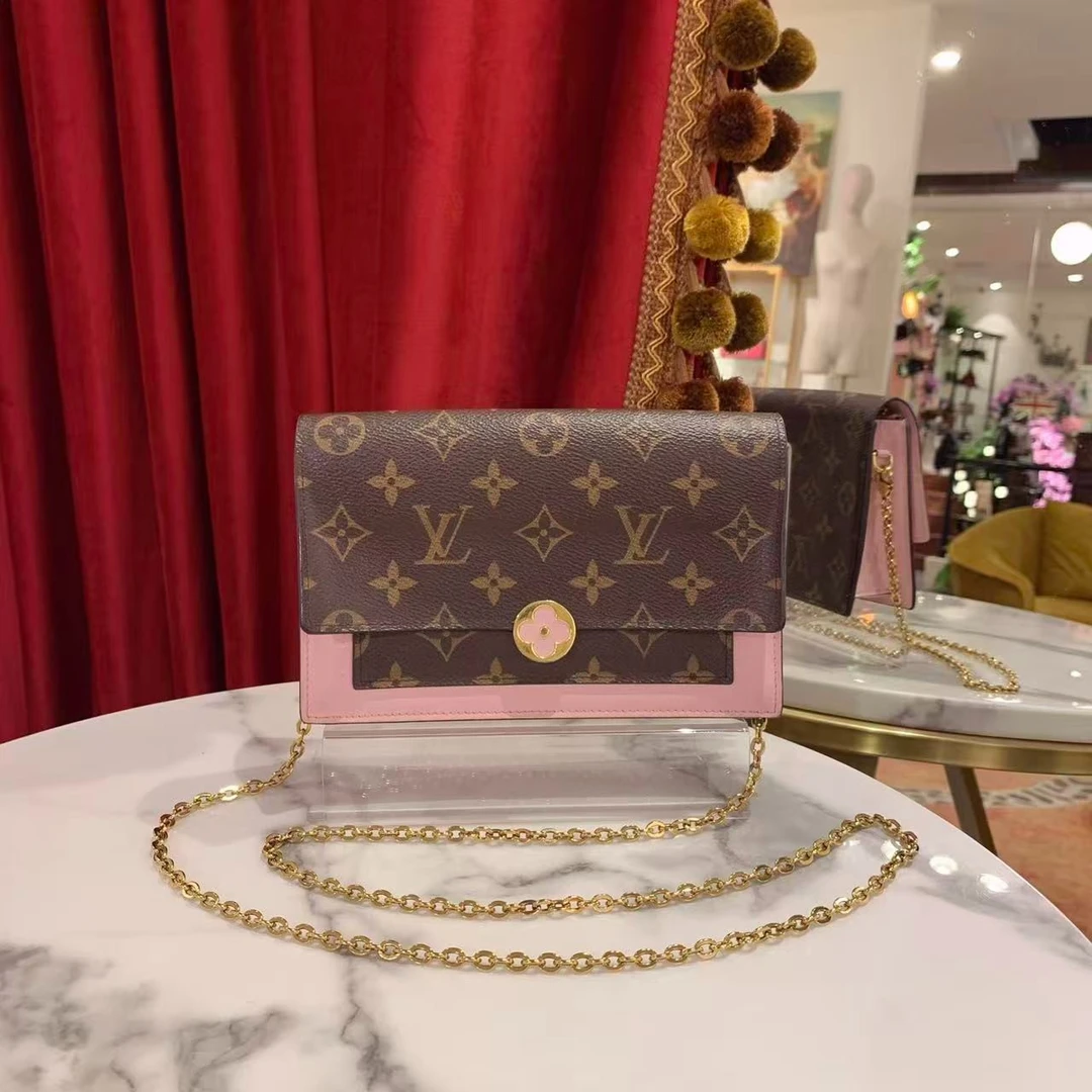 95新 LouisVuitton/路易威登 好好fore小花粉金老花芯片59929219
