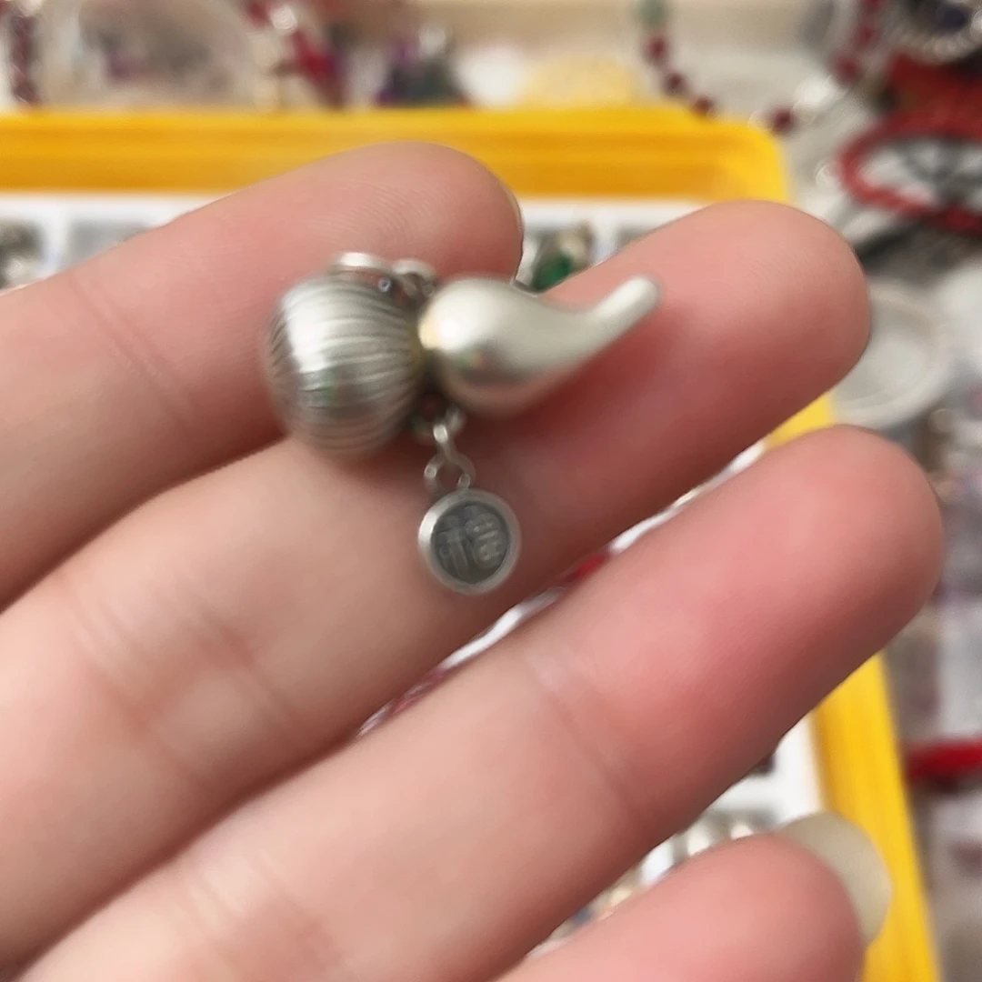 吊坠足银珐琅葫芦