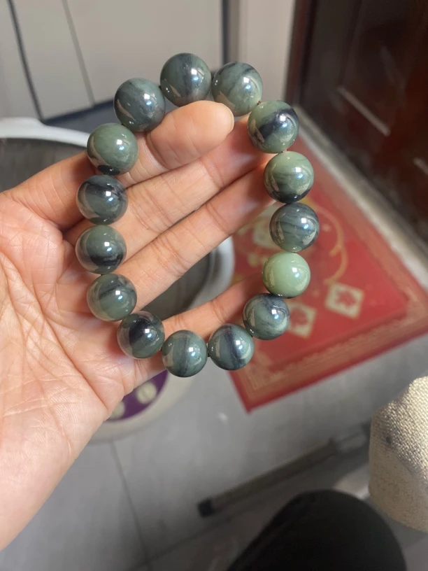 天然和田玉青花卡14圆柱