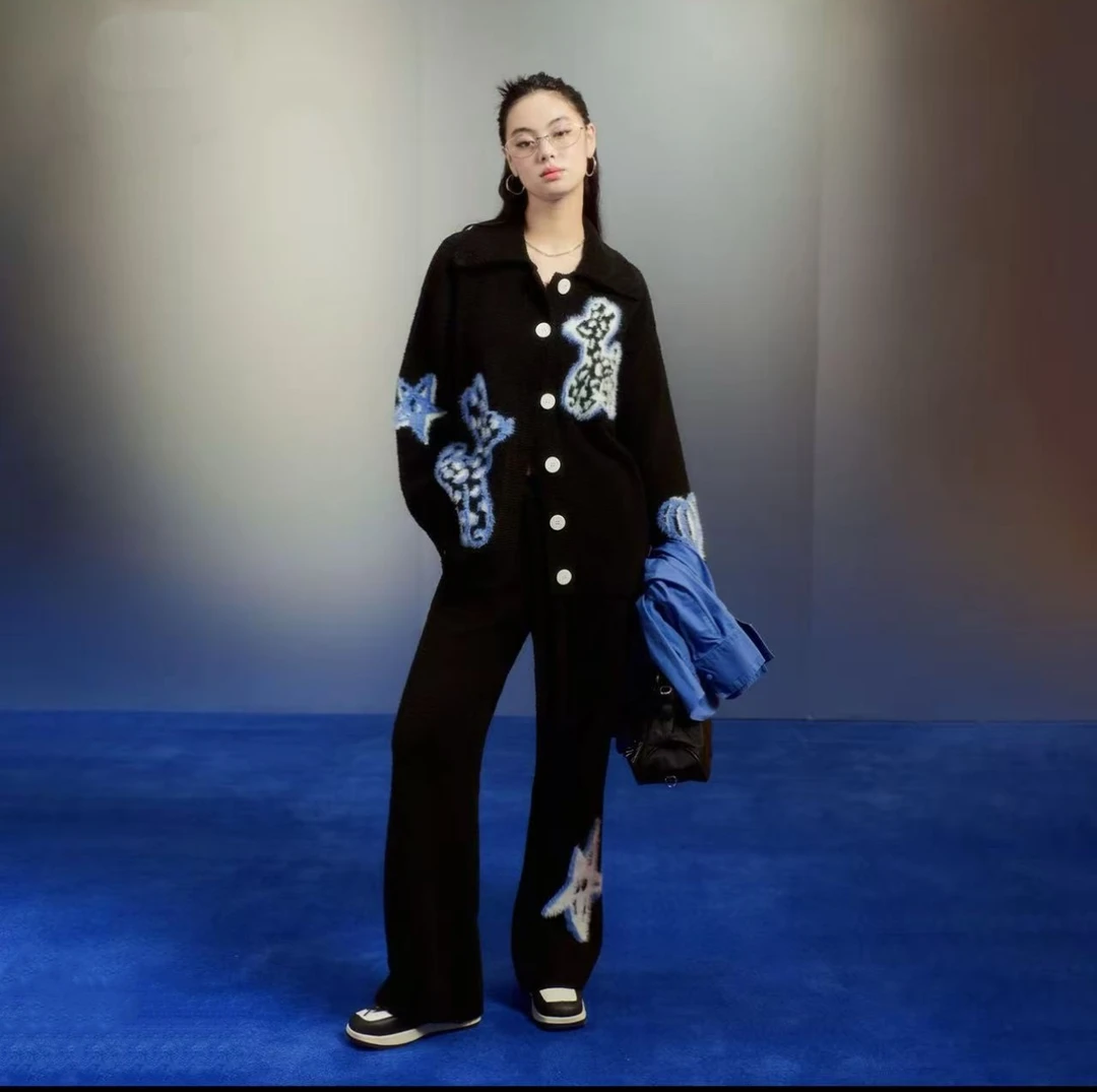 2025秋季半边绒斑点狗宽松百搭加厚家居服套装女可外穿加厚