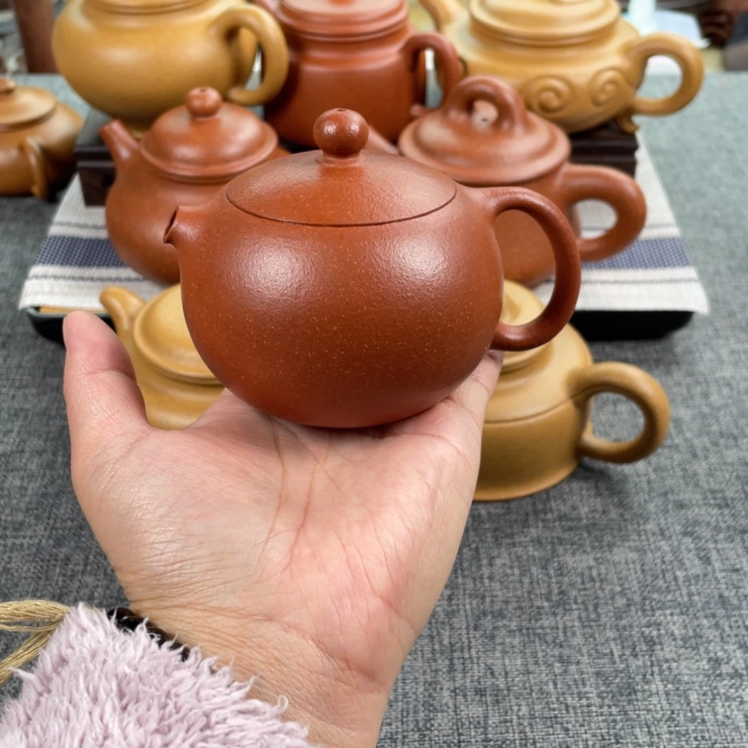 紫砂茶壶红降坡西施全手40目180