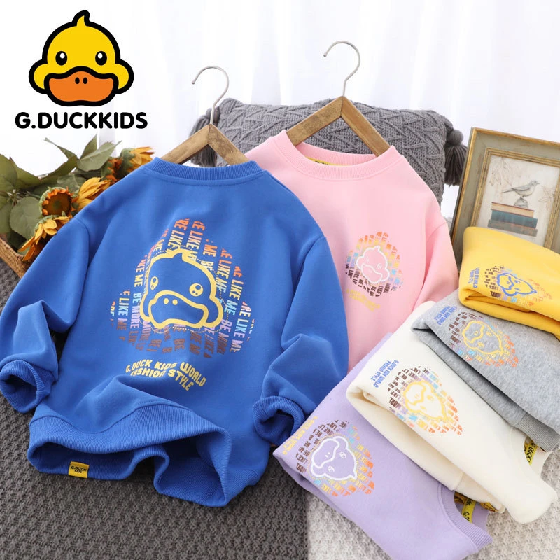 【开业福】儿童春款中大童洋气时尚休闲圆领印花外套卫衣卫裤