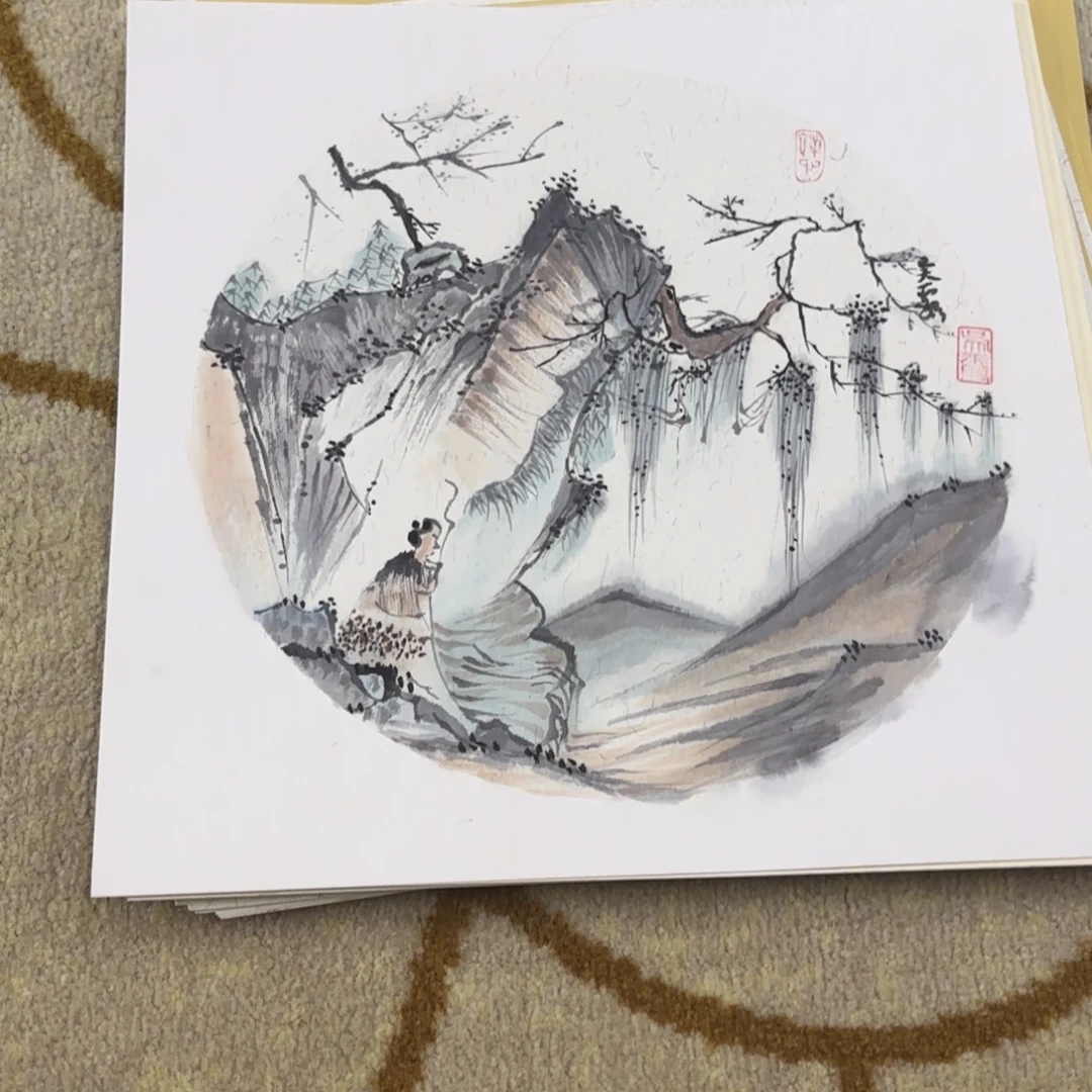国画33-33吴霞山水卡纸艺