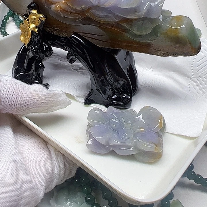 风***钟翡翠未镶嵌颈饰天然翡翠24