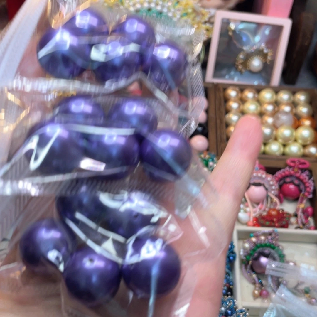 20mm深紫色贝珠脸珠半成品5粒