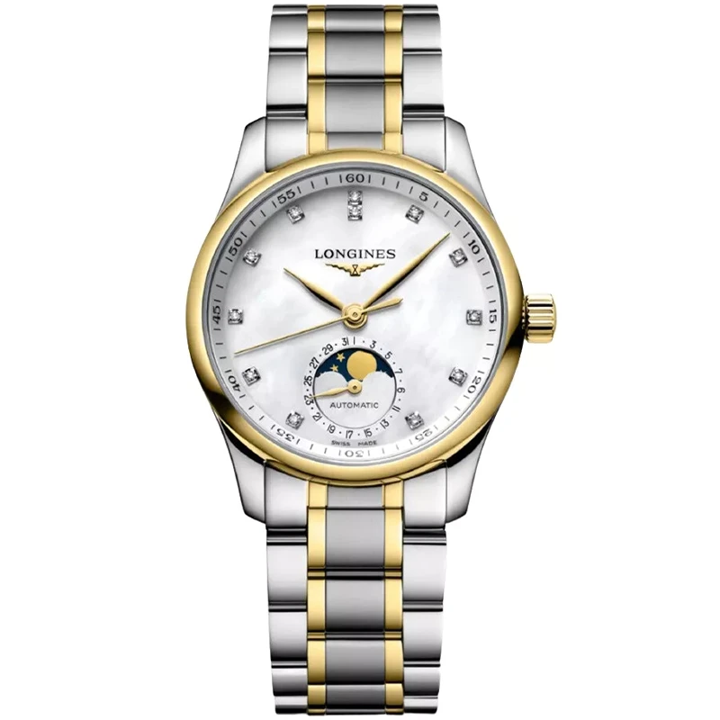 99新 Longines/浪琴 名匠409/机械/玫瑰金贝母钻刻/表径34mm/女士