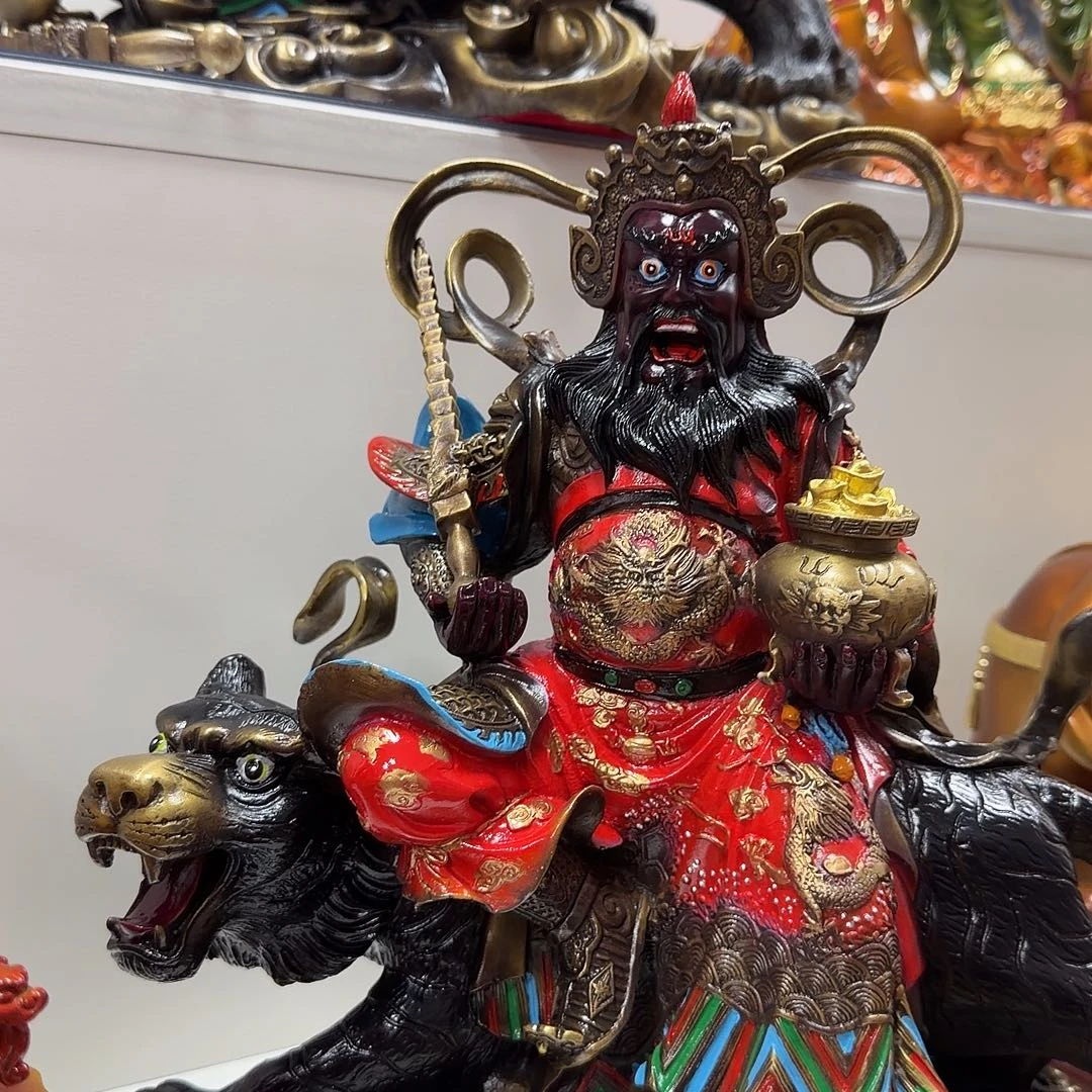 黄铜赵公明黄飘带30厘米铜制品