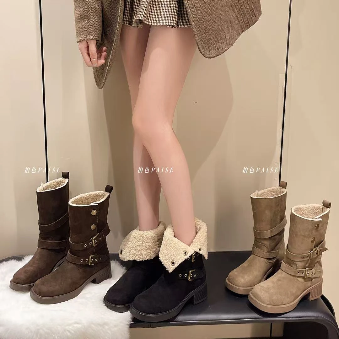 福利款 可米 时尚百搭平底短筒舒适短靴 09-069