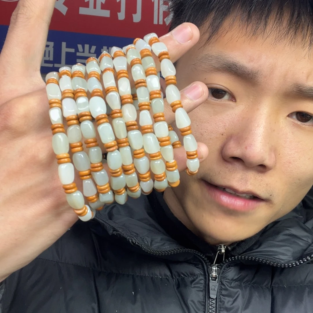 和田玉颈饰未镶嵌多样性拍一发一新疆随性手串