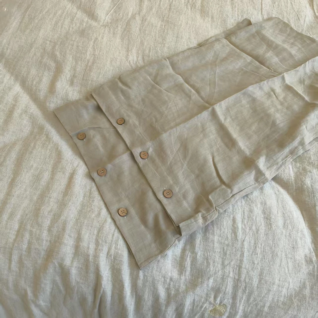 卡其色——48*74（一对）纯亚麻枕套