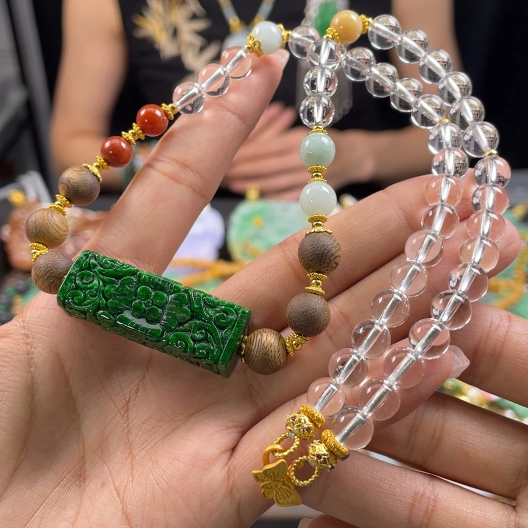 翡翠未镶嵌颈饰代编织