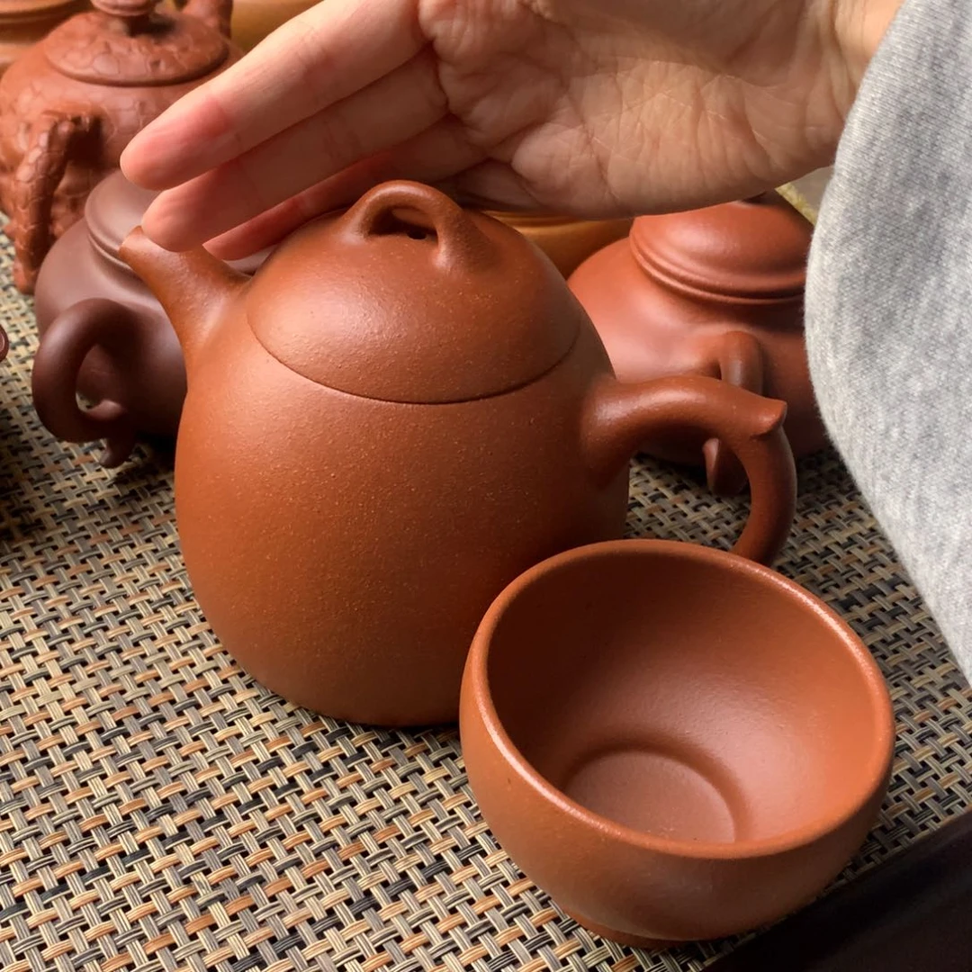茶壶紫砂500毫升半手