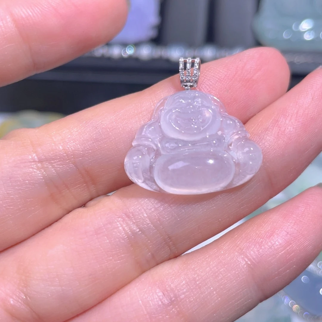 颈饰18K金镶嵌翡翠翡翠